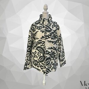 Floral Black and White Women's Jacket